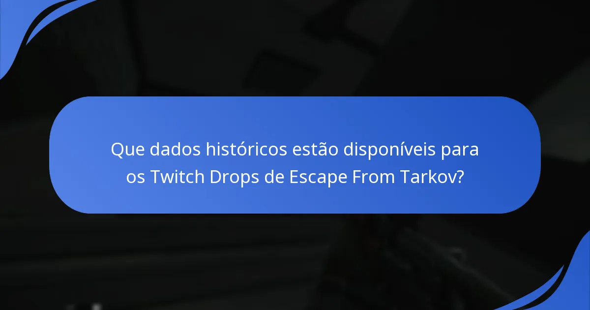 Que tendências emergiram dos Twitch Drops de Escape From Tarkov?